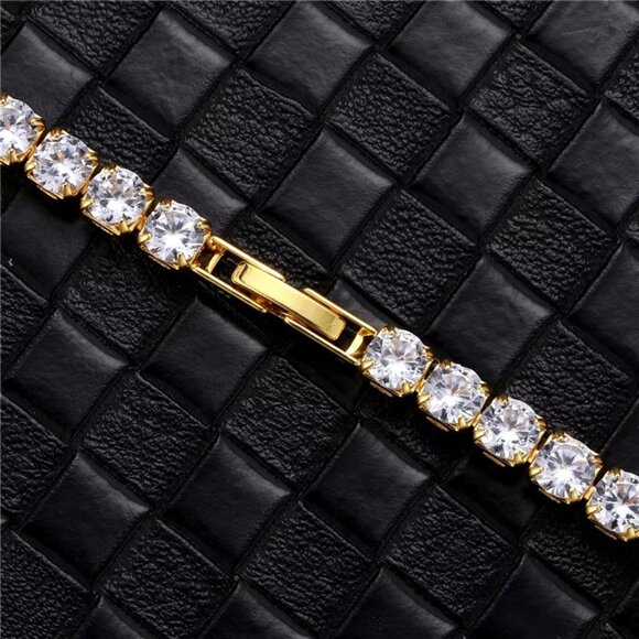 ⭐ Large 22" Diamond Infinity Necklace With 5mm Diamonds 18k Gold Pltd ⭐ - Picture 2 of 4